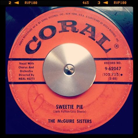 Random Record Pick: The McGuire Sisters, Sweetie Pie / I'll Think of You #vinyl #instavinyl #vinylgram #45rpm #vocals #trio #girlgroup