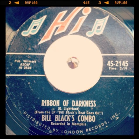 Random Record Pick: Bill Black's Combo, Ribbon of Darkness / Turn on Your Love Light #vinyl #45 #billblack #rocknroll #bass