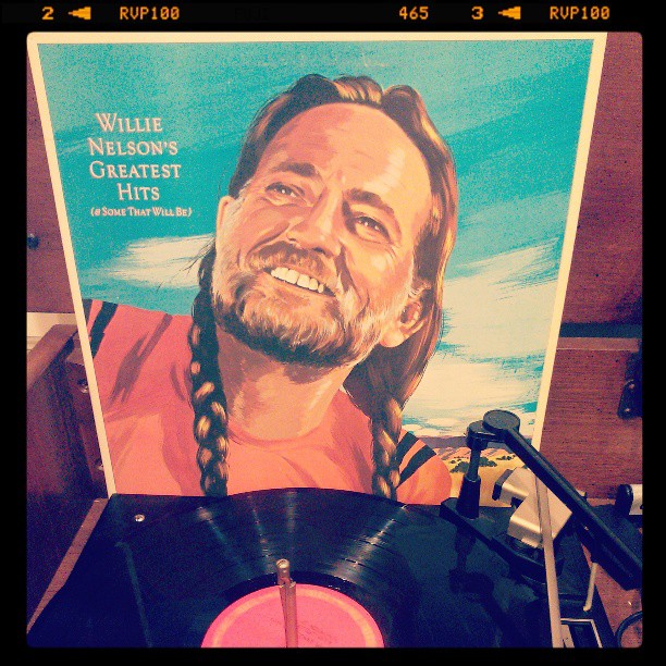 Vinyl record of Willie Nelson's Greatest Hits (& Some That Will Be).