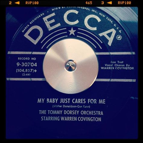 Random Record Pick: The Tommy Dorsey Orchestra Starring Warren Covington, My Baby Just Cares For Me / Tea For Two Cha Cha #vinyl #45rpm #jazz #bigband #trombone #tommydorsey #swing