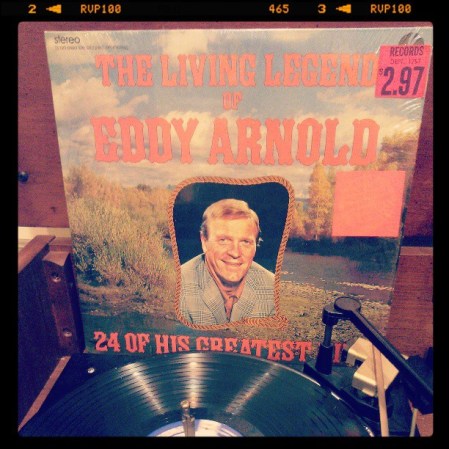 Vinyl record of The Living Legend of Eddy Arnold, 24 of His Greatest Hits.