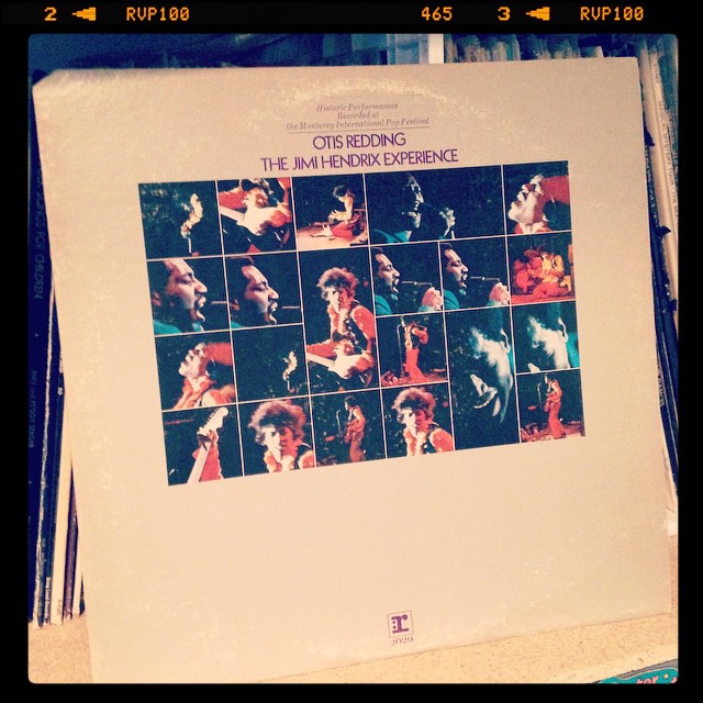 Vinyl record of Otis Redding and the Jimi Hendrix Experience, Recorded at the Monterey International Pop Festival.