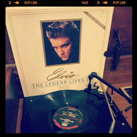 Vinyl record of Elvis, The Legend Lives On.