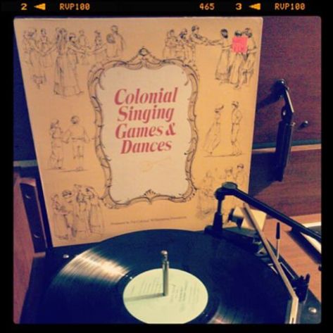 Vinyl record of Colonial Singing Games & Dances.