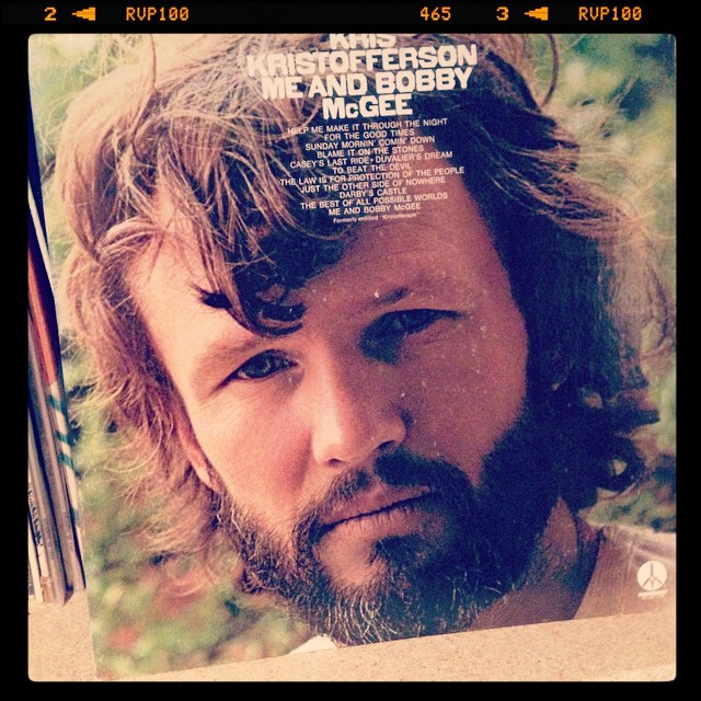 Vinyl record of Kris Kristofferson, Me and Bobby McGee.
