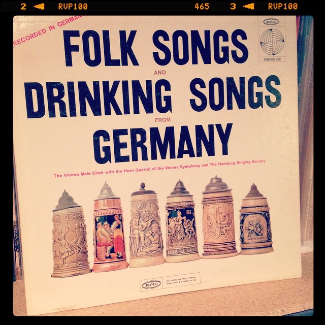Vinyl record of Folk Songs and Drinking Songs from Germany.