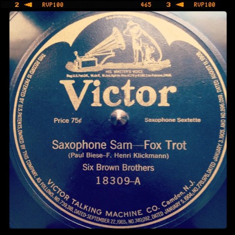 Random Record Pick: Six Brown Brothers, Saxophone Sam / Ghost of the Saxophone #vinyl #78 #saxophone #vaudeville #minstrelshow #jazz