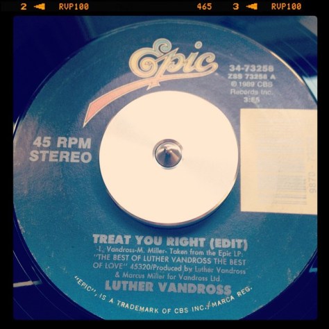 Random Record Pick: Luther Vandross, Treat You Right / I Know You Want To #vinyl #45 #rnb #luthervandross