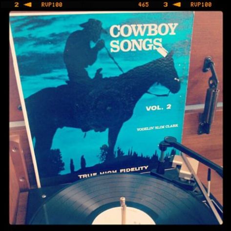 Vinyl record of Yodelin' Slim Clark, Cowboy Songs, Vol. 2.