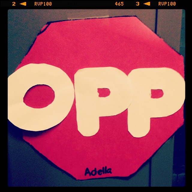 My 3-year-old's interpretation of a stop sign: OPP