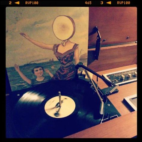 Vinyl record of Neutral Milk Hotel, In the Aeroplane Over the Sea.