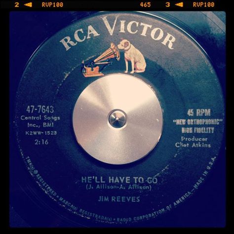 Random Record Pick: Jim Reeves, He'll Have To Go / In A Mansion Stands My Love #vinyl #instavinyl #45rpm #country #nashville