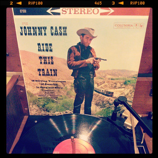 Vinyl record of Johnny Cash, Ride This Train.