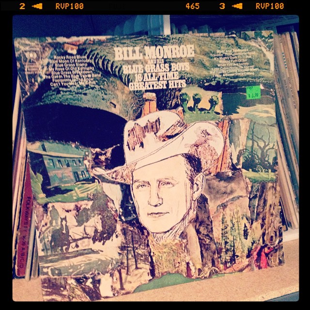 Vinyl record of Bill Monroe and his Blue Grass Boys, 16 All-Time Greatest Hits.