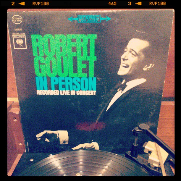 Vinyl record of Robert Goulet in Person, Recorded Live in Concert.