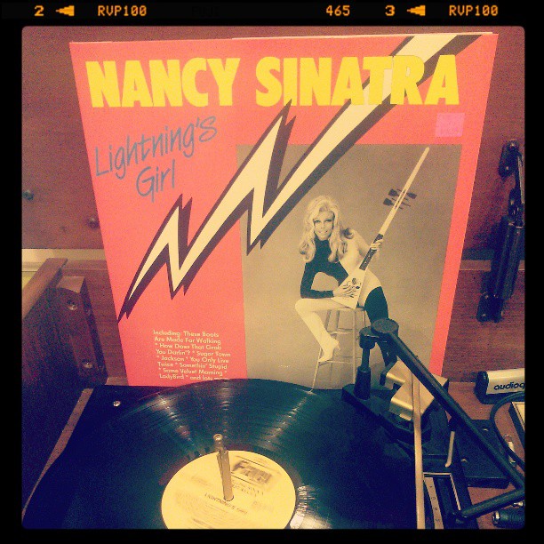 Vintl record of Nancy Sinatra, Lightning's Girl.