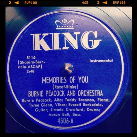 Random Record Pick: Burnie Peacock, Memories of You / Charmaine #vinyl #78 #jazz #swing