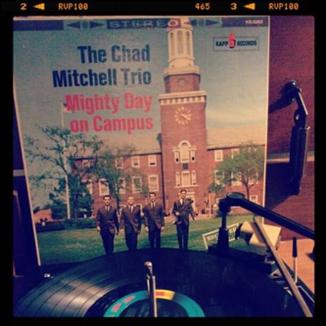 Vinyl record of The Chad Mitchell Trio, Mighty Day on Campus.