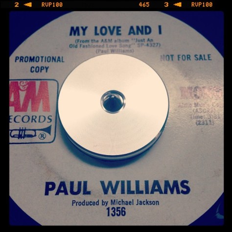 Random Record Pick: Paul Williams, My Love and I #vinyl #45 #songwriter