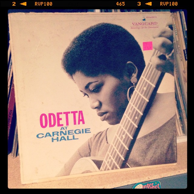 Vinyl record of Odetta at Carnegie Hall.